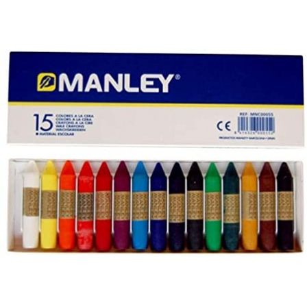 Manley Ceras de Colores Surtidos 60mm Estuche de 15 Unidades Manley Ceras de Colores Surtidos 60mm Estuche de 15 Unidades